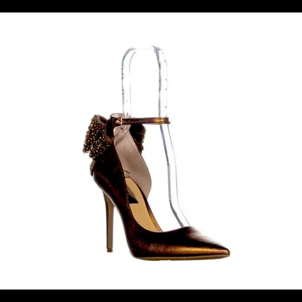 INC Copper bejeweled pointed toe heels Sz 8.5 💕